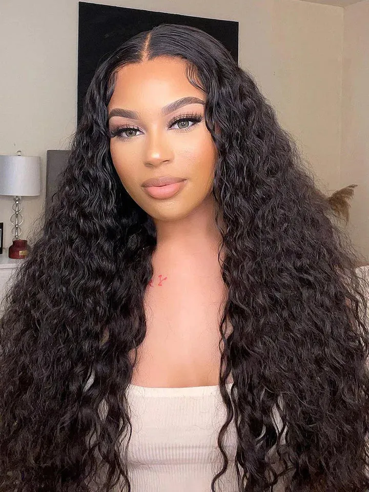 Wavymy V Part Loose Deep Wave Wigs Virgin Human Hair No Glue  No Leave Out Needed V Part Human Hair Wigs