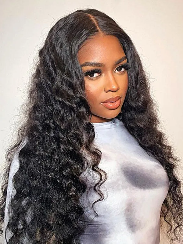Wavymy V Part Loose Deep Wave Wigs Virgin Human Hair No Glue  No Leave Out Needed V Part Human Hair Wigs