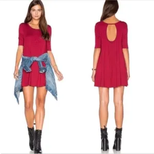 We the Free Jacqueline dress red mini flowy tunic cutout flared