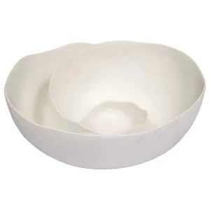 White Gesso Swirl Decorative Bowl