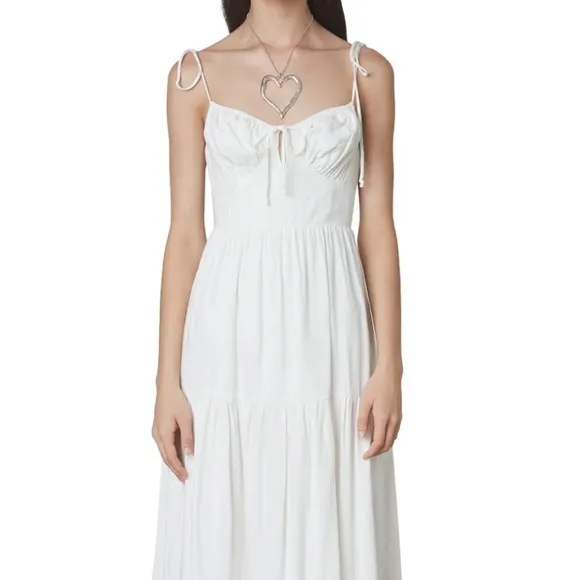 White Linen Maxi Dress by NIA