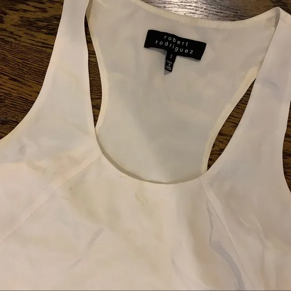 White Silk Mini Dress by Robert Rodriguez