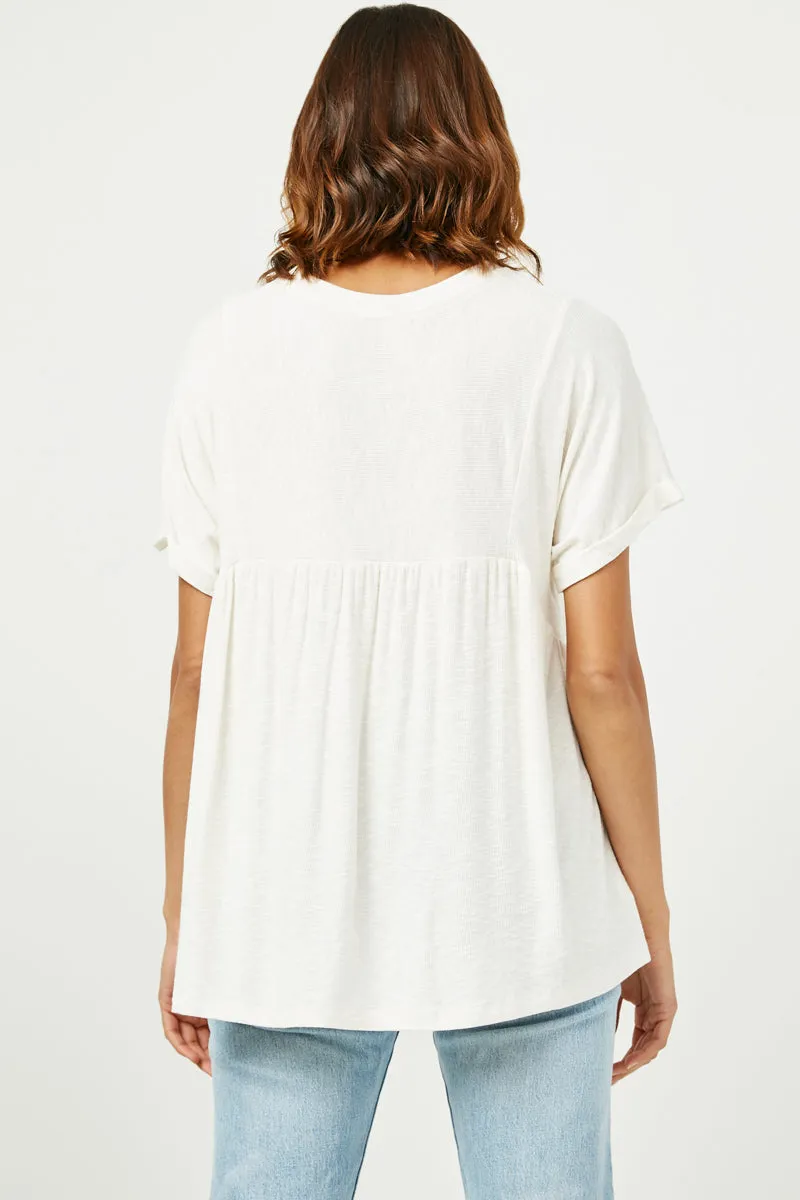 Womens Paneled Baby Doll Top