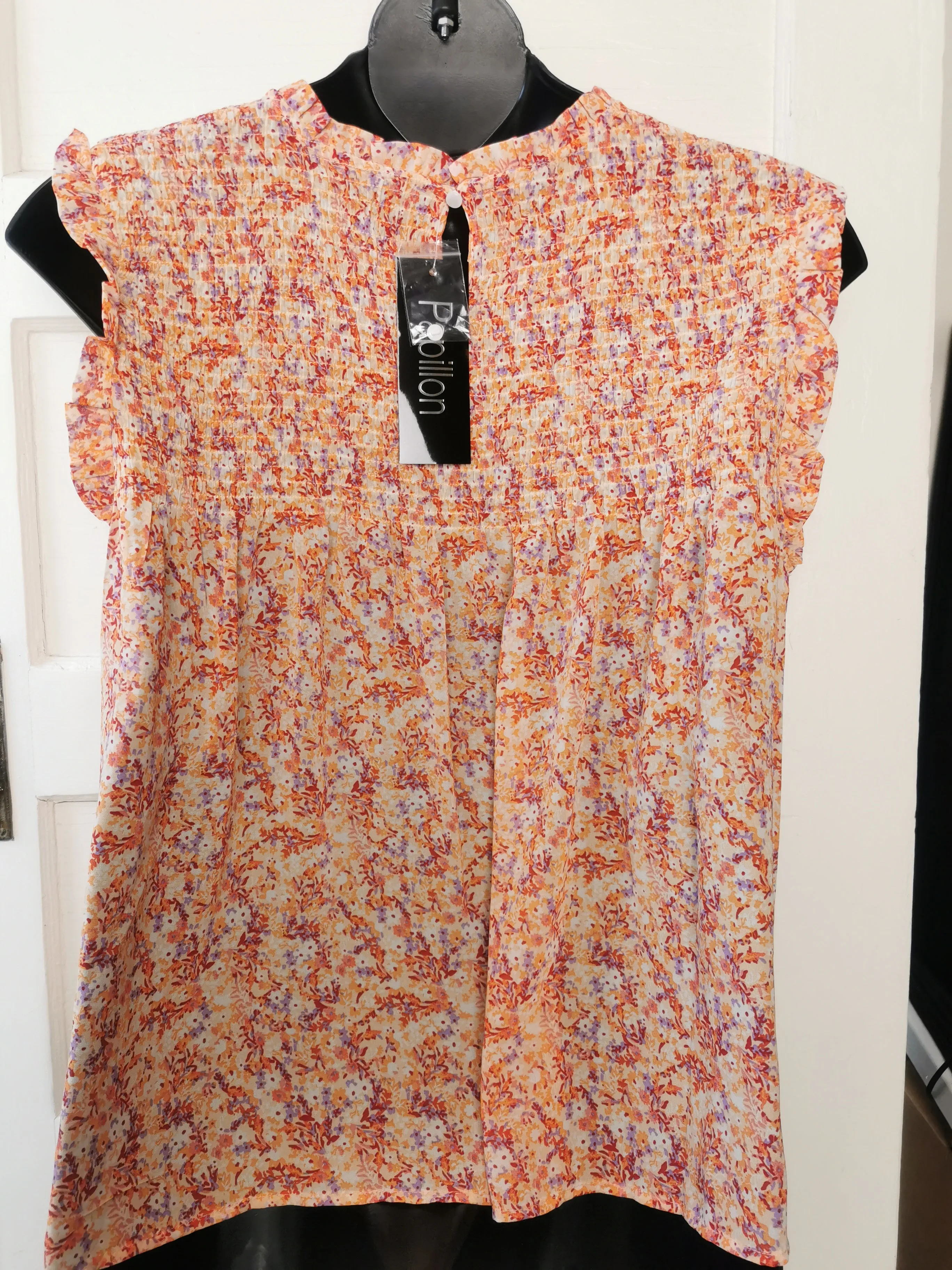 WOMENS PLUS SIZE 2X (18/20) - PAPILLON, Short Sleeve, Flowy Summer Top NWT B58