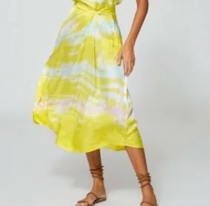 YFB Savanna Twist Tie Dye Midi Skirt NWT