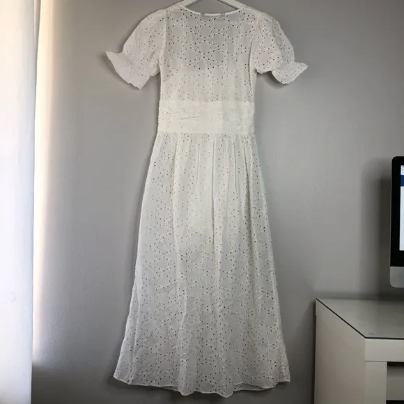 Zara Off White Casual Midi Dress