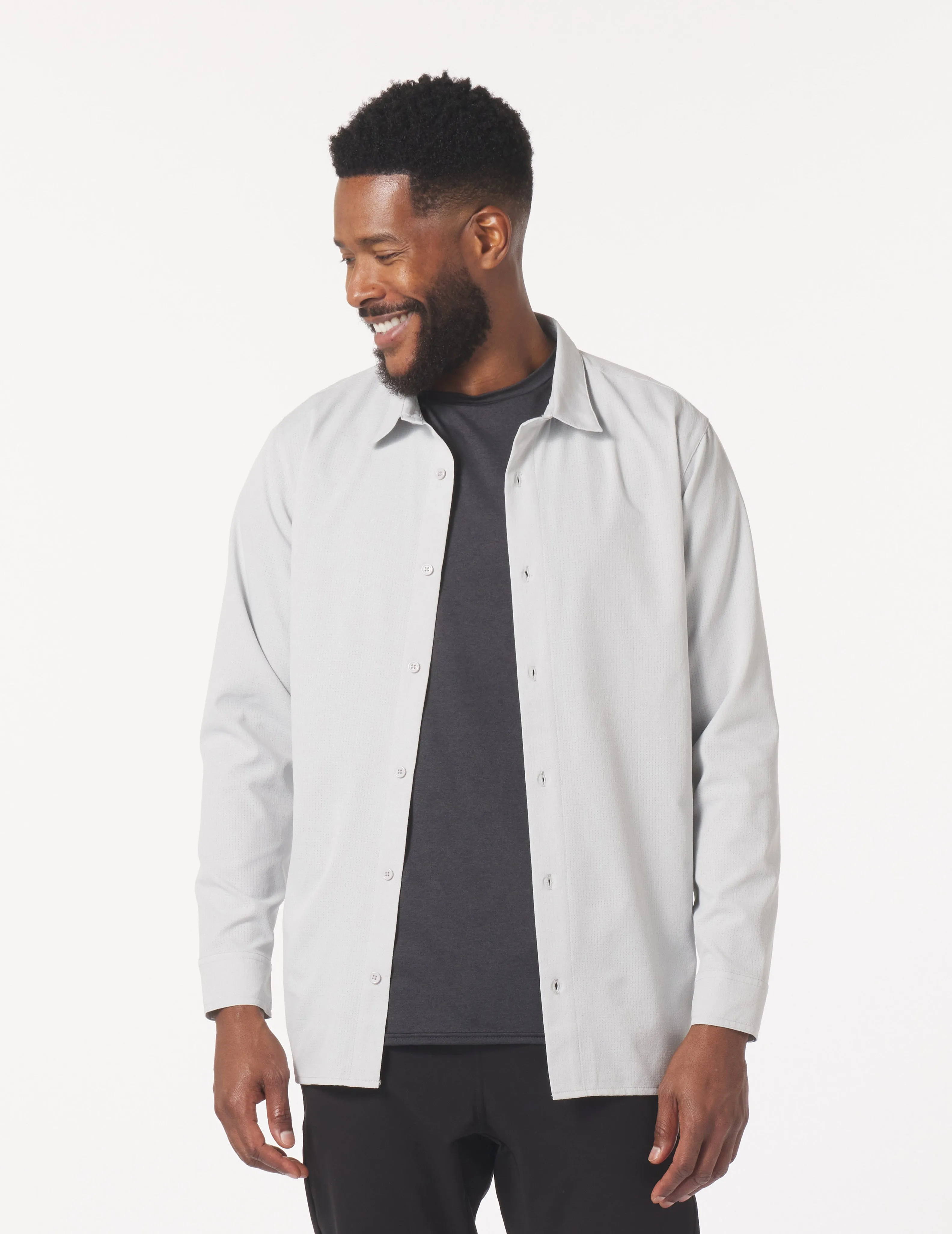 Zephyr Long Sleeve Shirt: Ash Grey